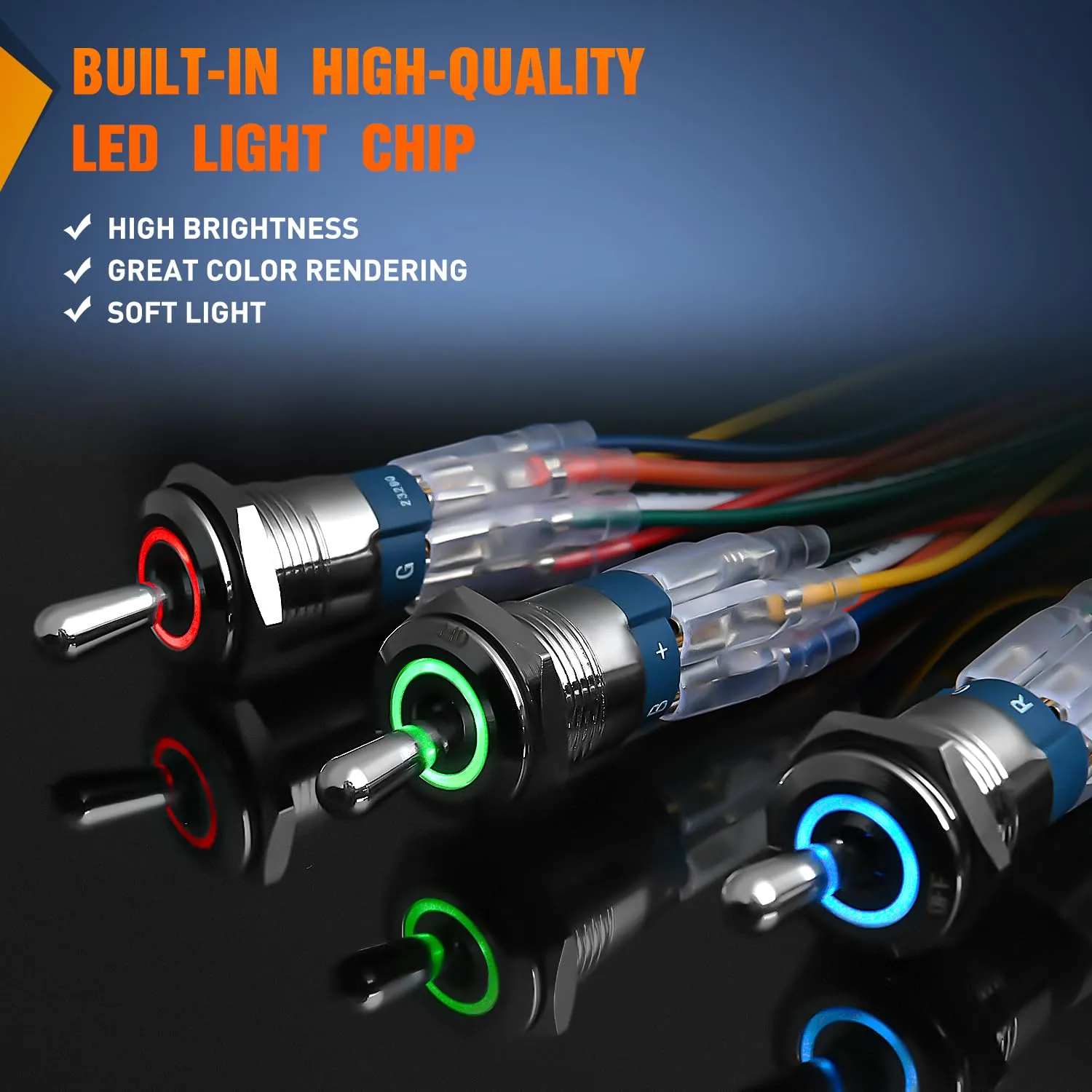 16mm RGB Toggle Switch 3Pcs