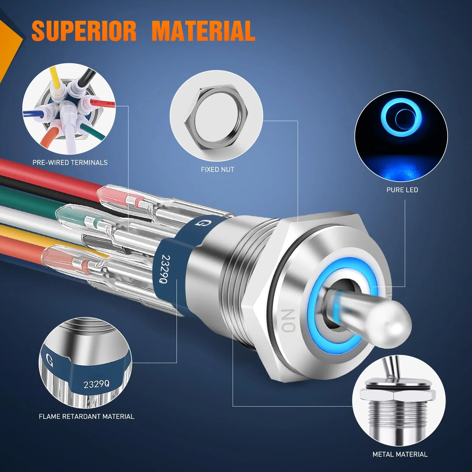 16mm RGB Toggle Switch 3Pcs