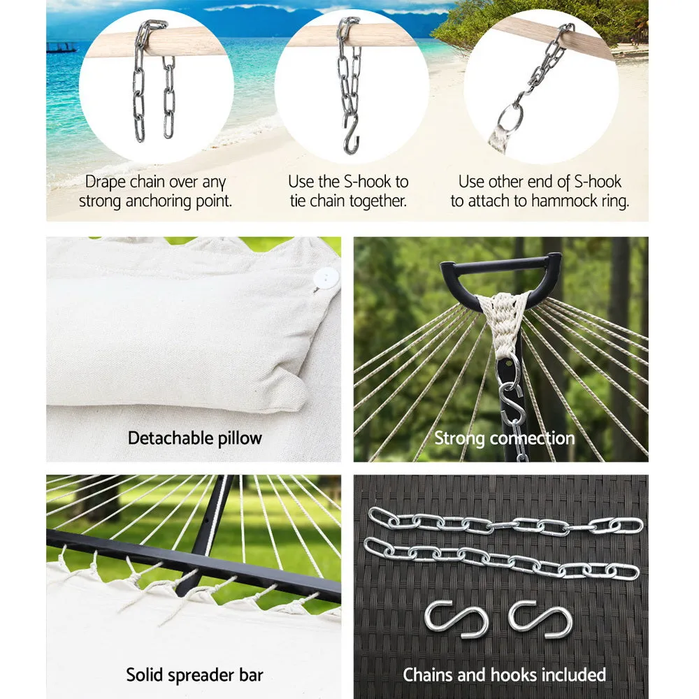 2-Person Durable Hammock Bed w/ Pillow & Kit - Gardeon