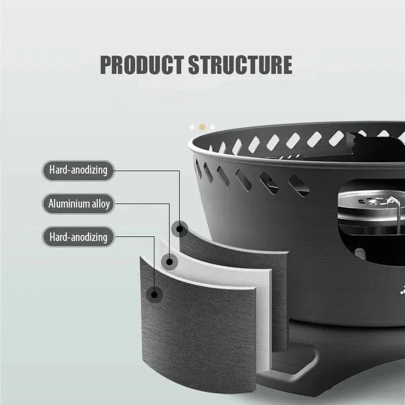 ALOCS  Wind Shield Camping Gas Stove Outdoor Hiking Butane Propane Burner for Backpacking Picnic Emergency Cooking