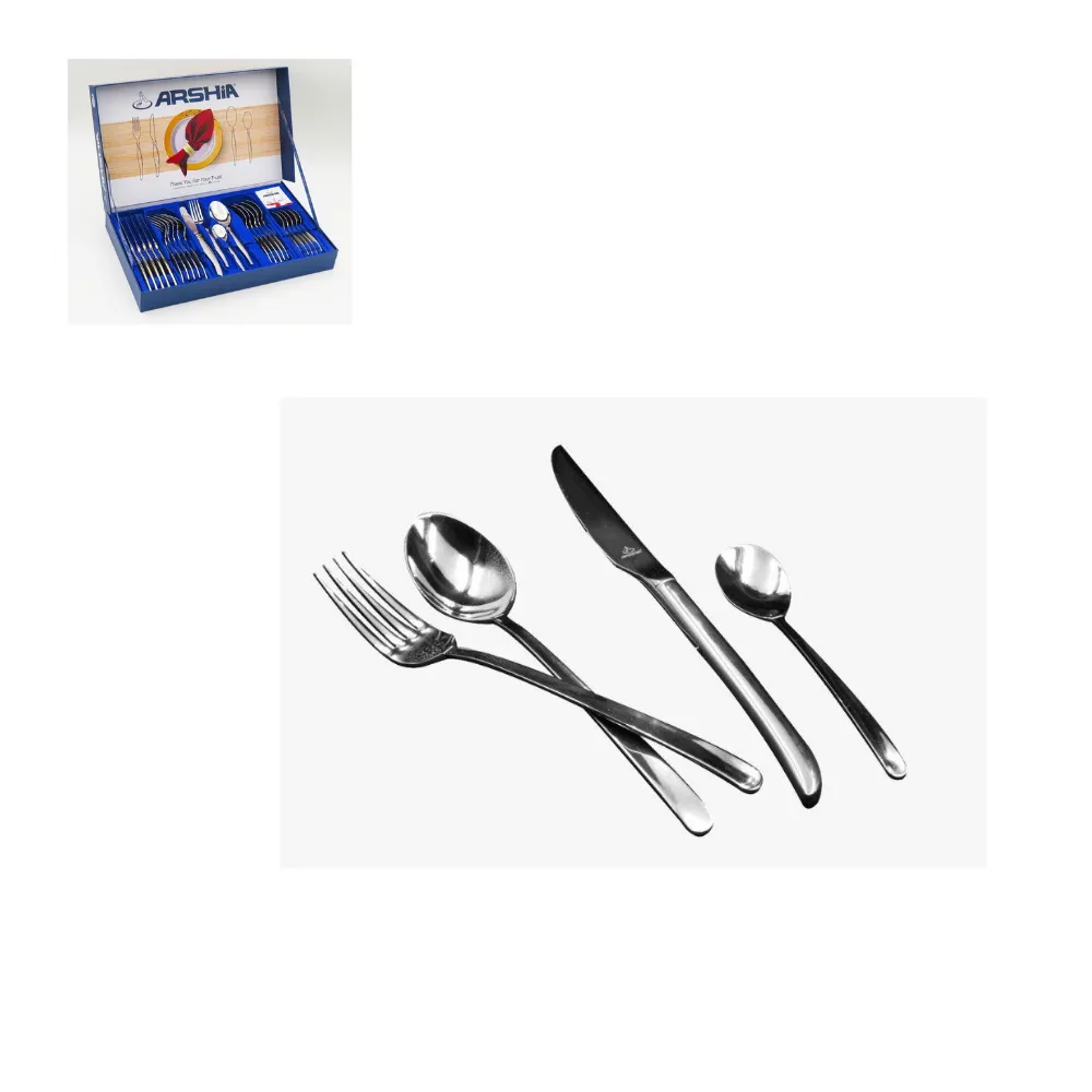 Arshia Silver Mirror 24PC Cutlery