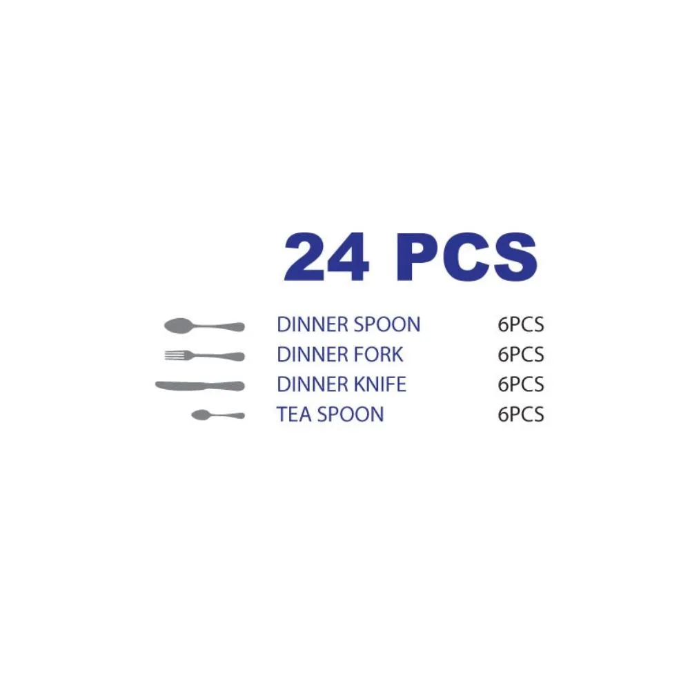 Arshia Silver Mirror 24PC Cutlery