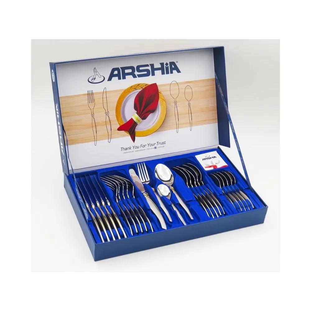 Arshia Silver Mirror 24PC Cutlery