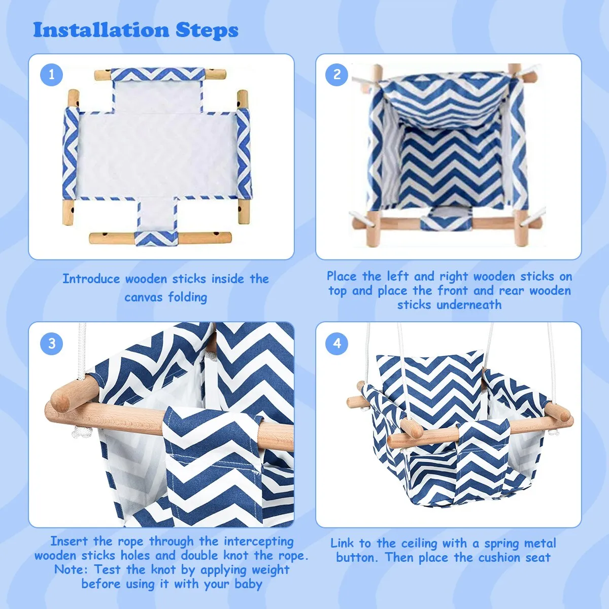 Baby/Toddler Cotton Canvas Hanging Hammock Swing Toy