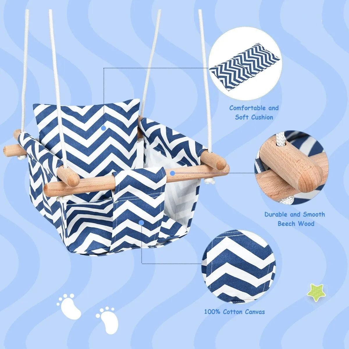 Baby/Toddler Cotton Canvas Hanging Hammock Swing Toy