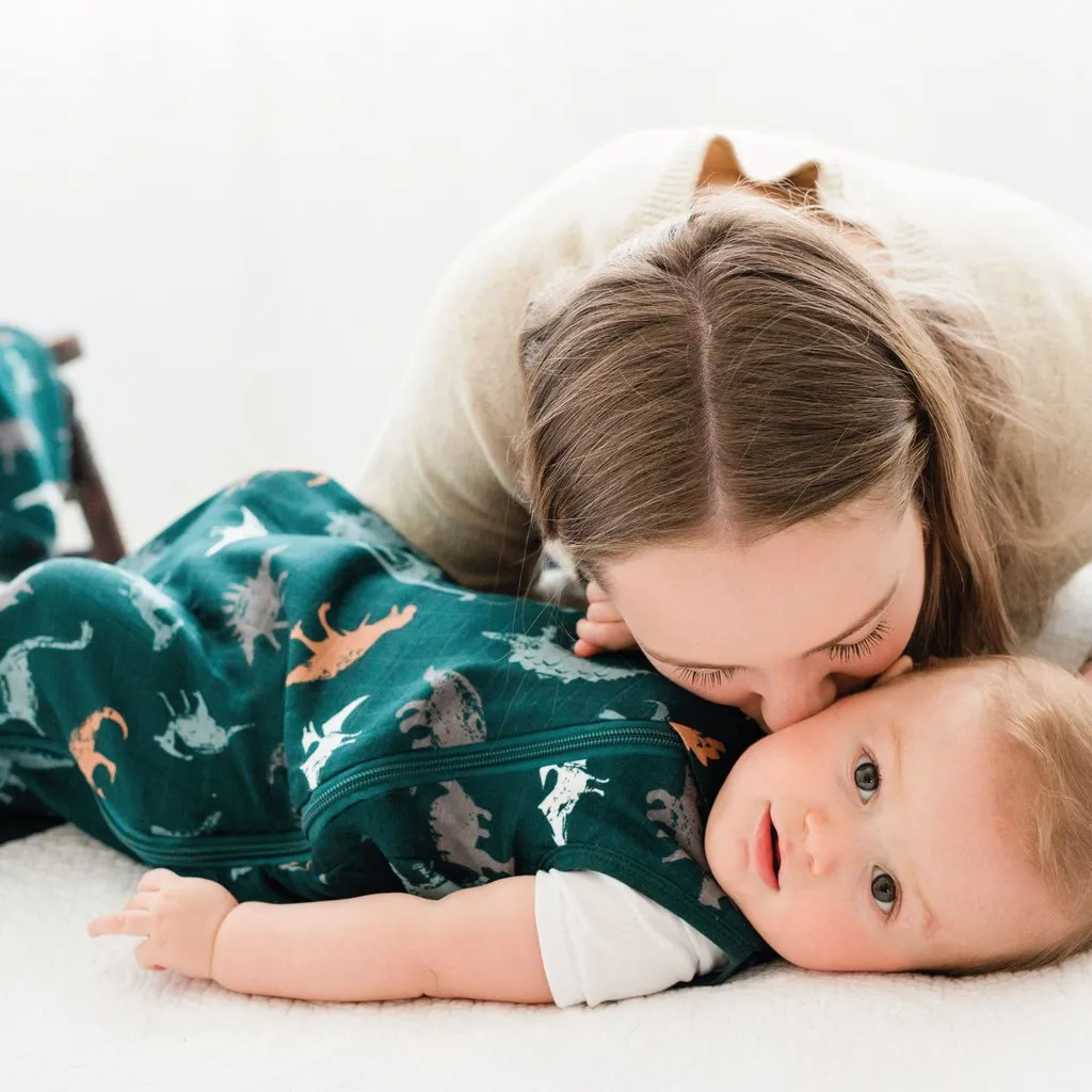 Bamboo muslin sleep bag - dinosaurs (1.0 tog)