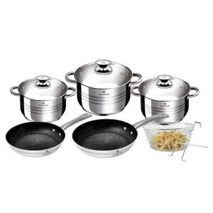 Blaumann Stainless Steel 10 Pieces Cookware Set Silver