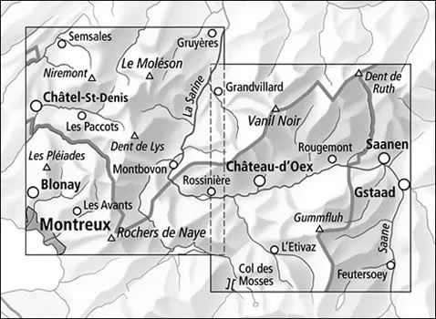 Château-d'Oex Walking Map 3302T