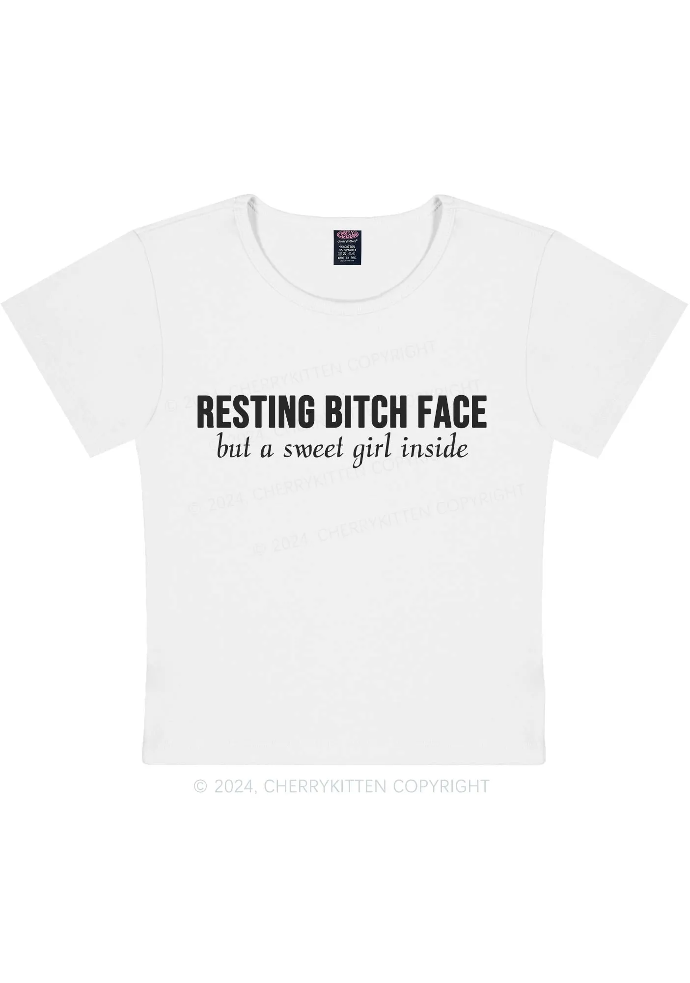 Curvy Resting Bxxch Face Y2K Baby Tee Cherrykitten