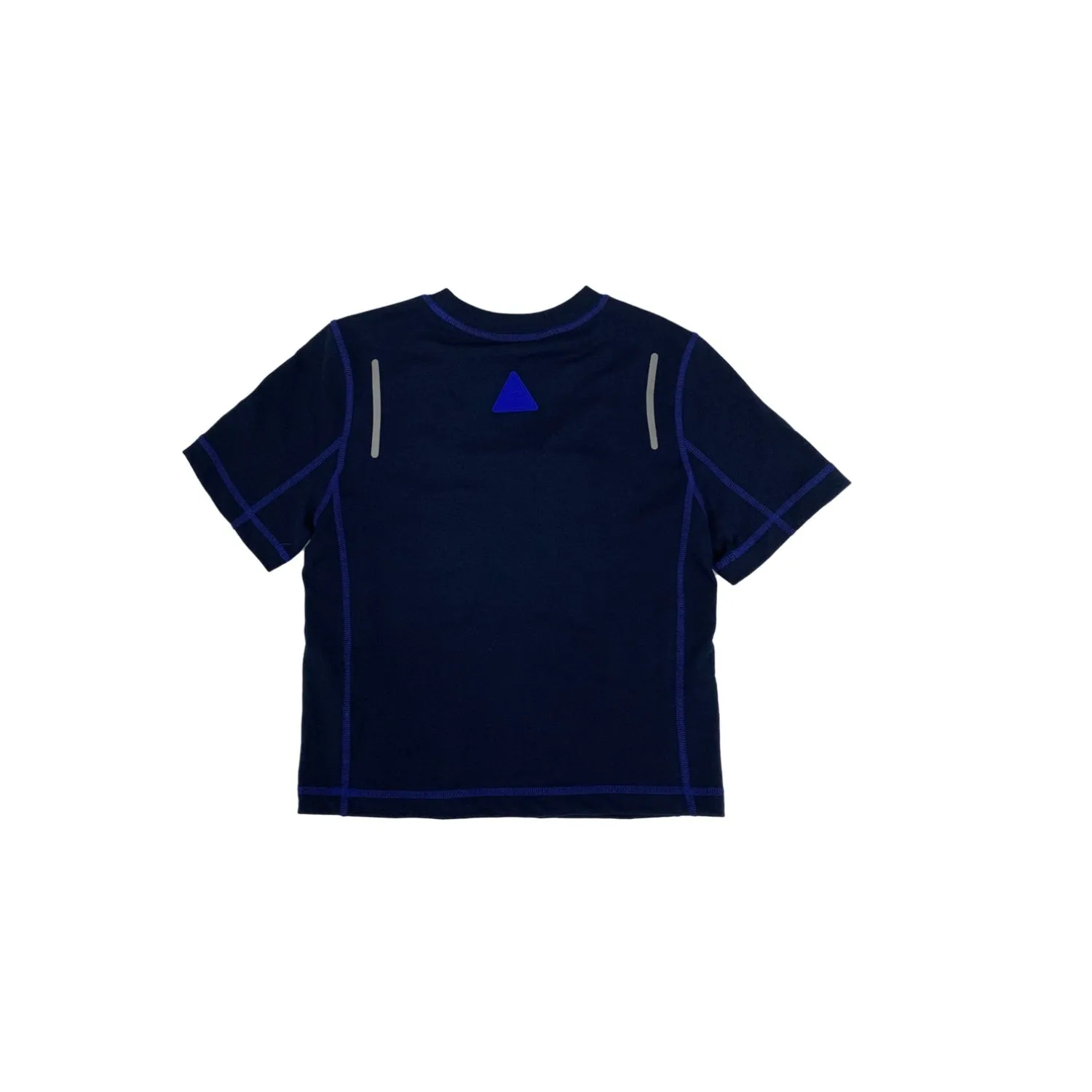 Decorative Line Quick Drying Short Sleeve T-shirt In Dark Blue