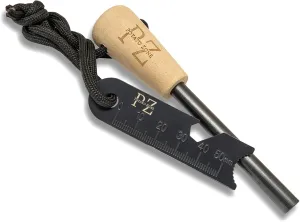 Ferro Rod Fire Starter Kit  Wood Handle Ferro Rod Striker and Wrist Lanyard  Weatherproof and Waterproof Fire Starter Survival Tool for Camping, Hiking