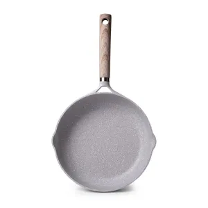 Fissman Deep Frying Pan Borneo Series Aluminum With Induction Bottom ANd Non Stick Coating TouchStone Grey/Beige 28x7.2cm