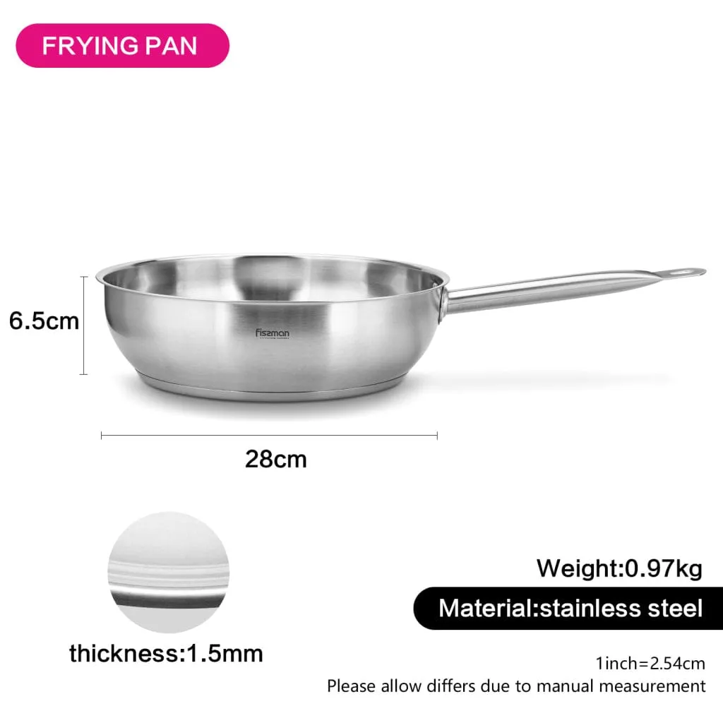 Fissman Stainless Steel Frying Pan Silver 28x6.5cm