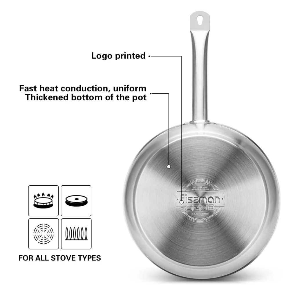 Fissman Stainless Steel Frying Pan Silver 28x6.5cm