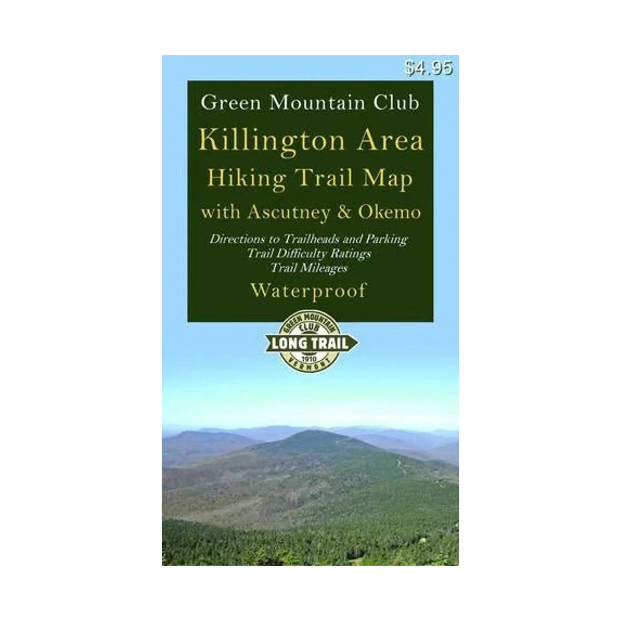 Green Mountain Club Killington Area Hiking Trail Map With Ascutney & Okemo Waterproof