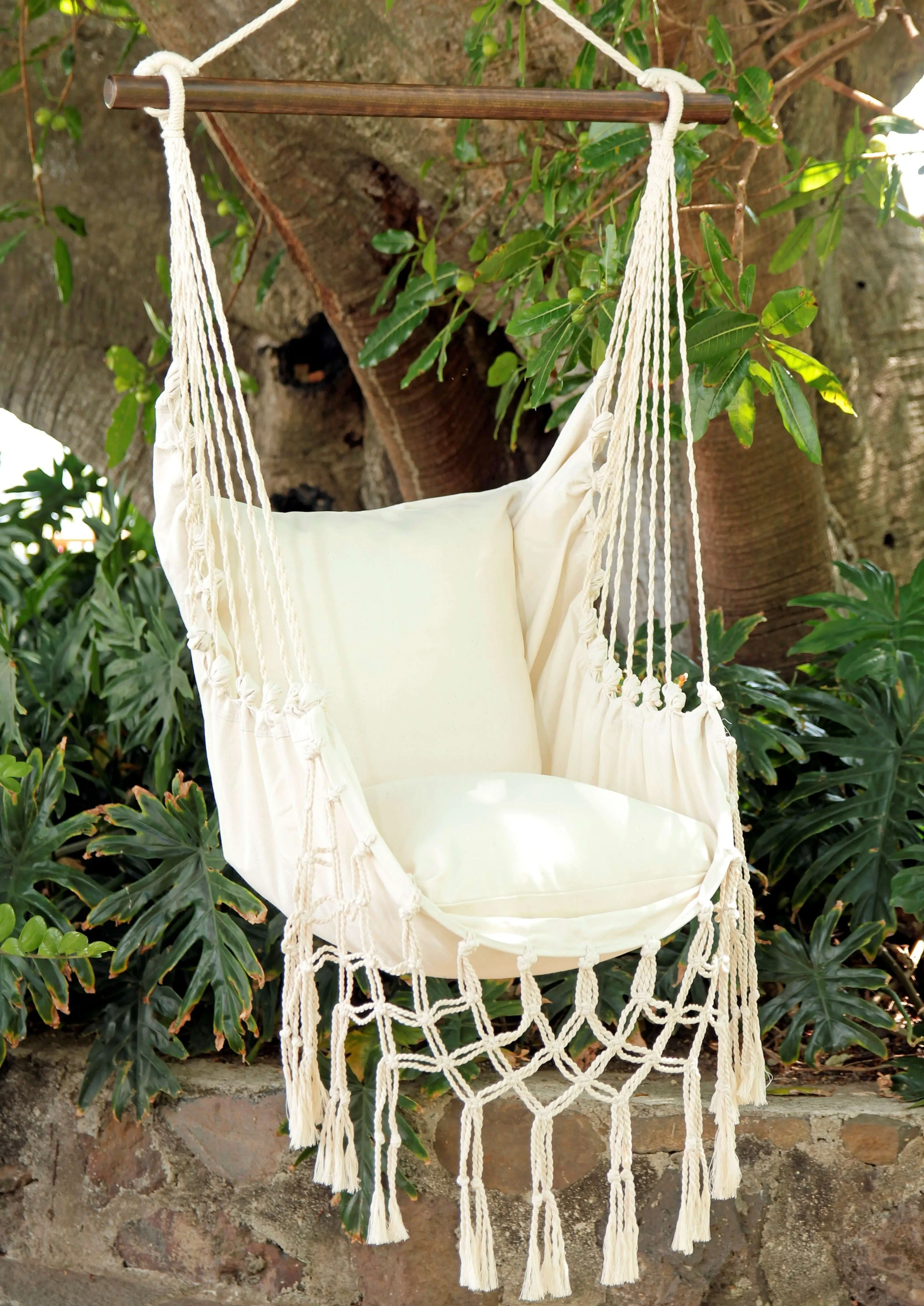 Junior White Macrame Hammock Swing Chair  | SERENA Jr.