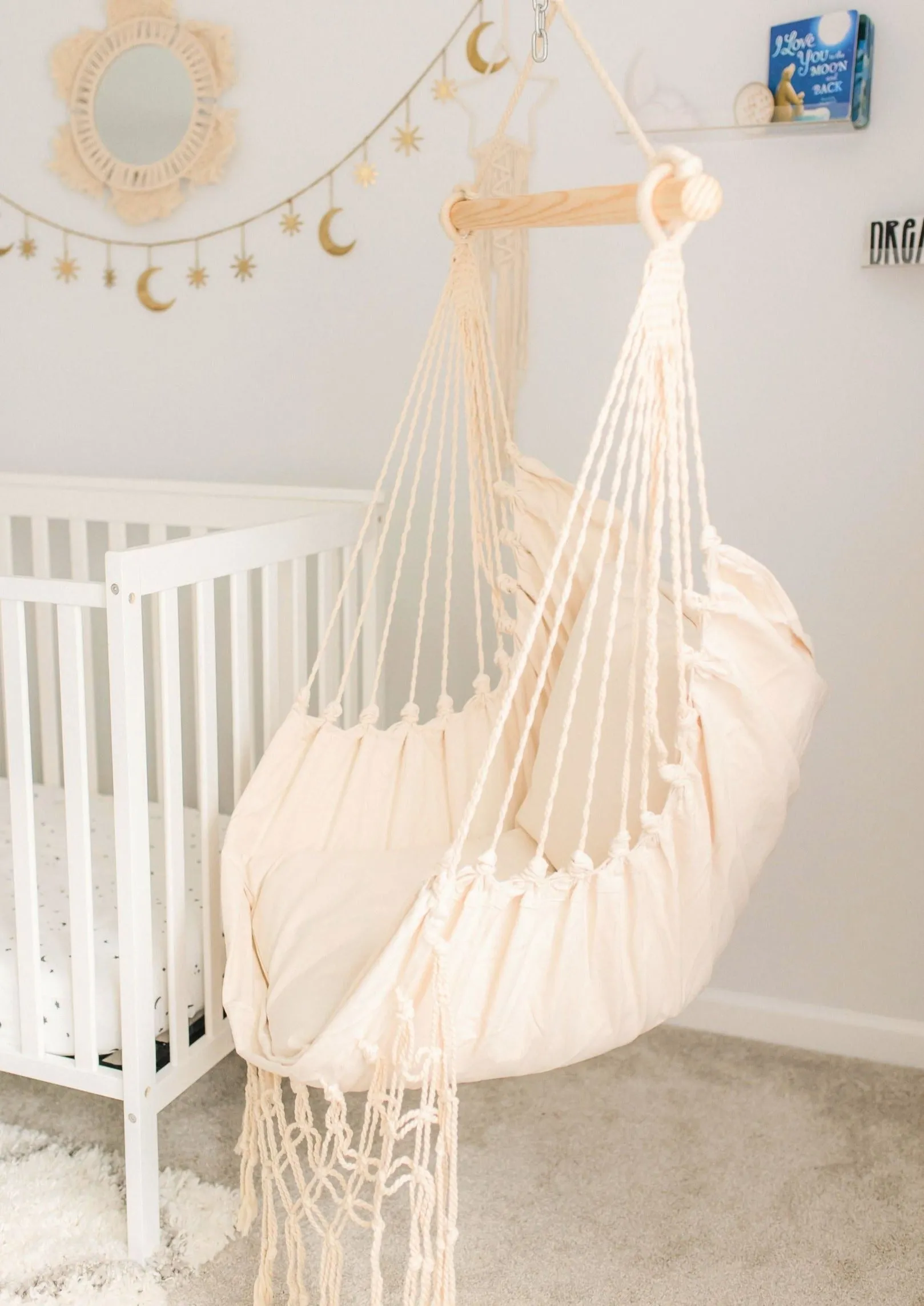Junior White Macrame Hammock Swing Chair  | SERENA Jr.