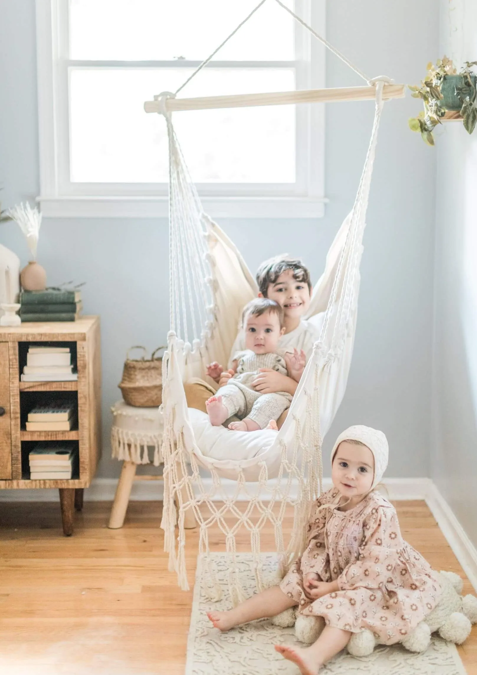 Junior White Macrame Hammock Swing Chair  | SERENA Jr.