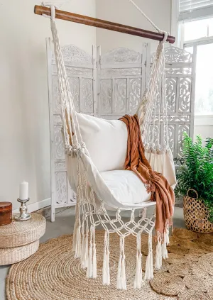 Junior White Macrame Hammock Swing Chair  | SERENA Jr.
