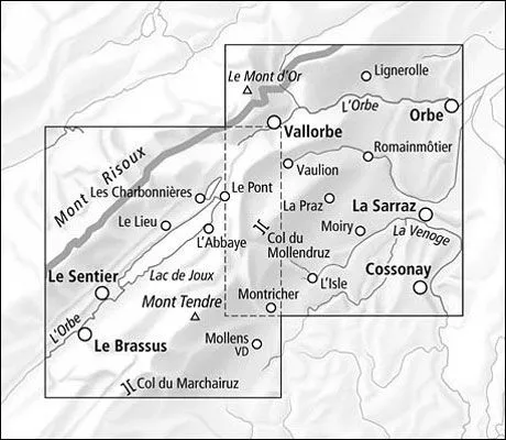 Lac de Joux Walking Map 3316T