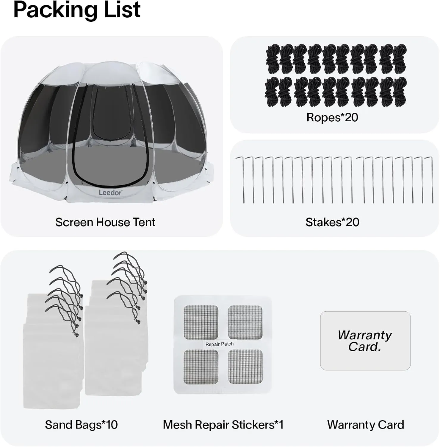 LEEDOR Pop Up Screen House, 6-10-15 Person Outdoor Screen TentCamping Screen Room with Carry Bag, Screened Gazebo with Mosquito Netting, Instant UV Resistant Sun Shelter for Garden, Patio, Backyard