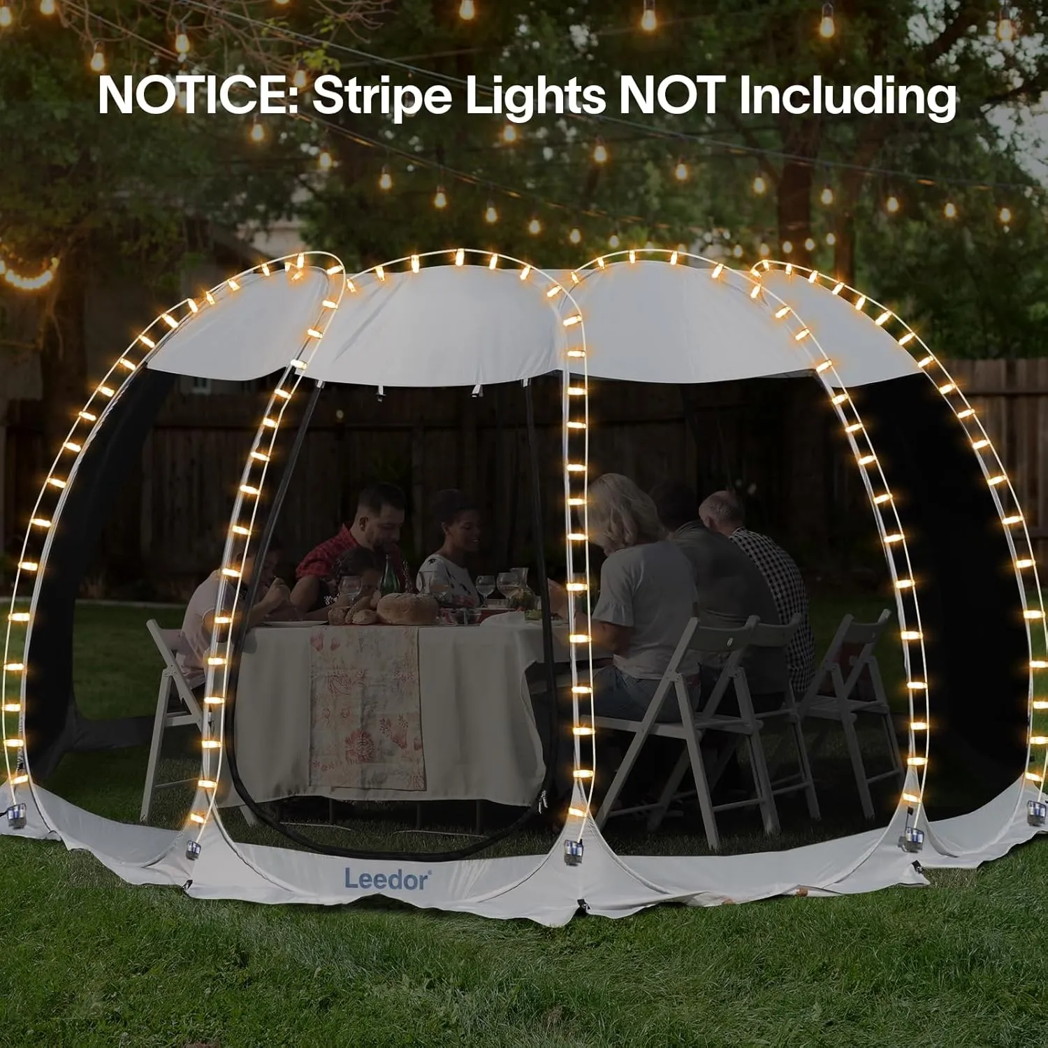 LEEDOR Pop Up Screen House, 6-10-15 Person Outdoor Screen TentCamping Screen Room with Carry Bag, Screened Gazebo with Mosquito Netting, Instant UV Resistant Sun Shelter for Garden, Patio, Backyard