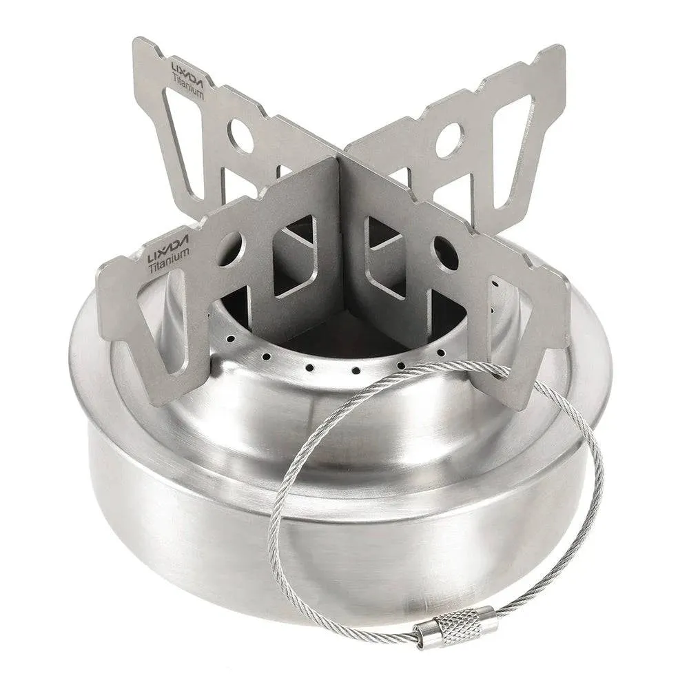 Lixada Titanium Alcohol Stove Rack Cross Stand Outdoor Camping Stove Stand Folding Picnic Stove Furnace Support Rack
