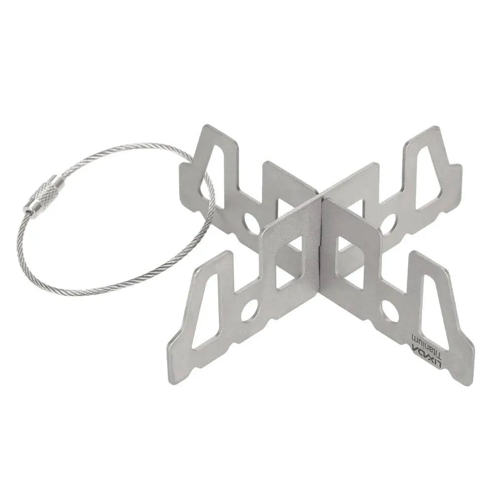 Lixada Titanium Alcohol Stove Rack Cross Stand Outdoor Camping Stove Stand Folding Picnic Stove Furnace Support Rack