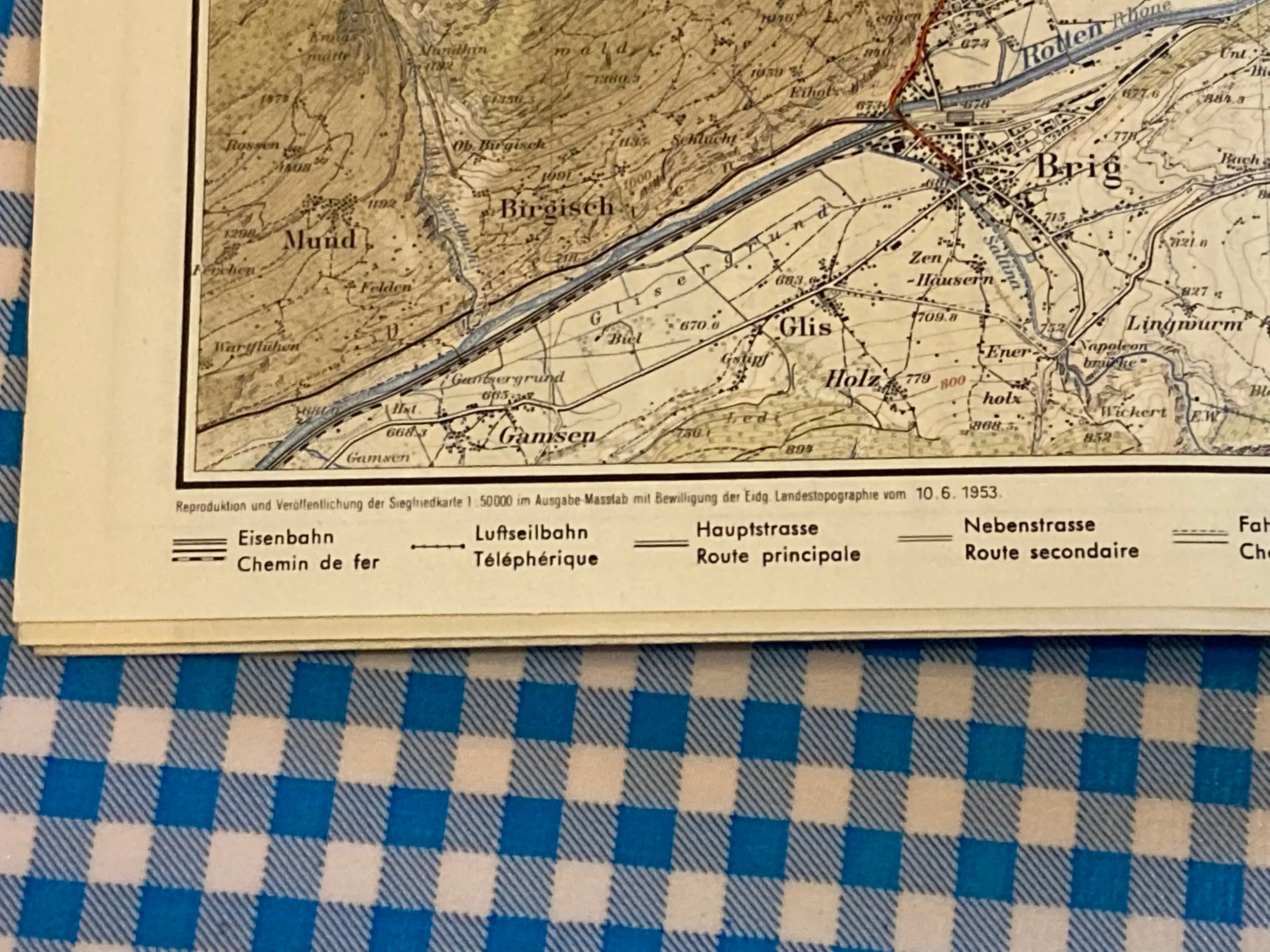 Maps, Antiques, Aletschgebiet Eggishorn-Betterhorn 1;50.000 scale (10.06.1963)