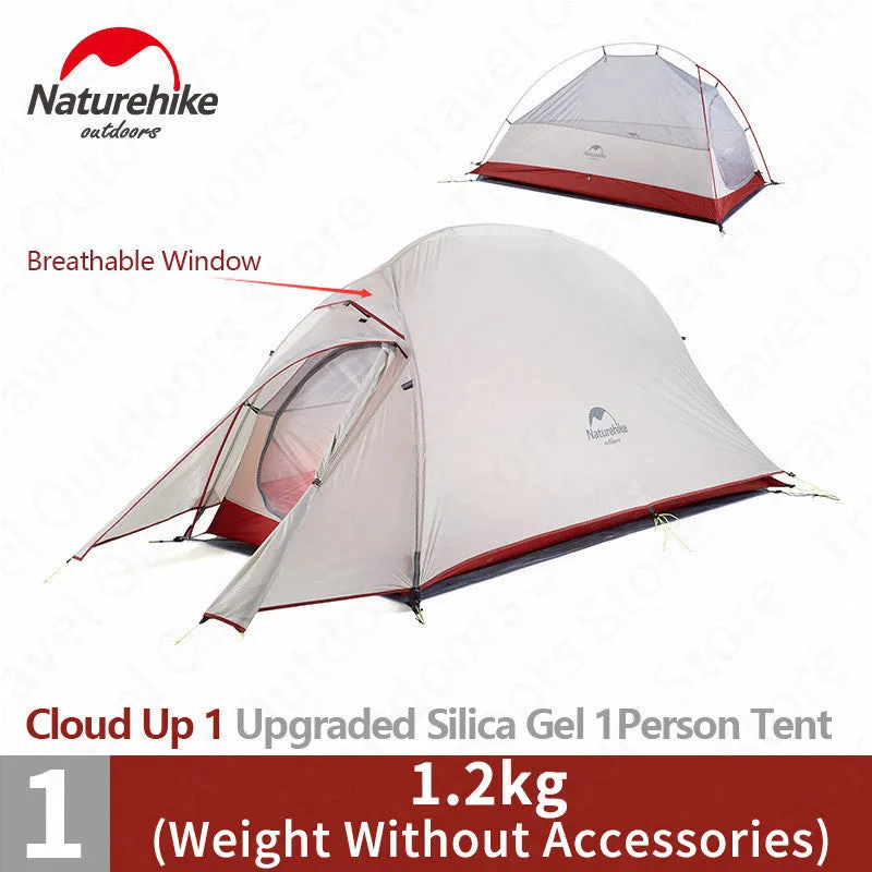 Naturehike Cloud Up Series 1 2 3 Person Tent Outdoor Ultralight Camp Tent with Mat Camping 20D