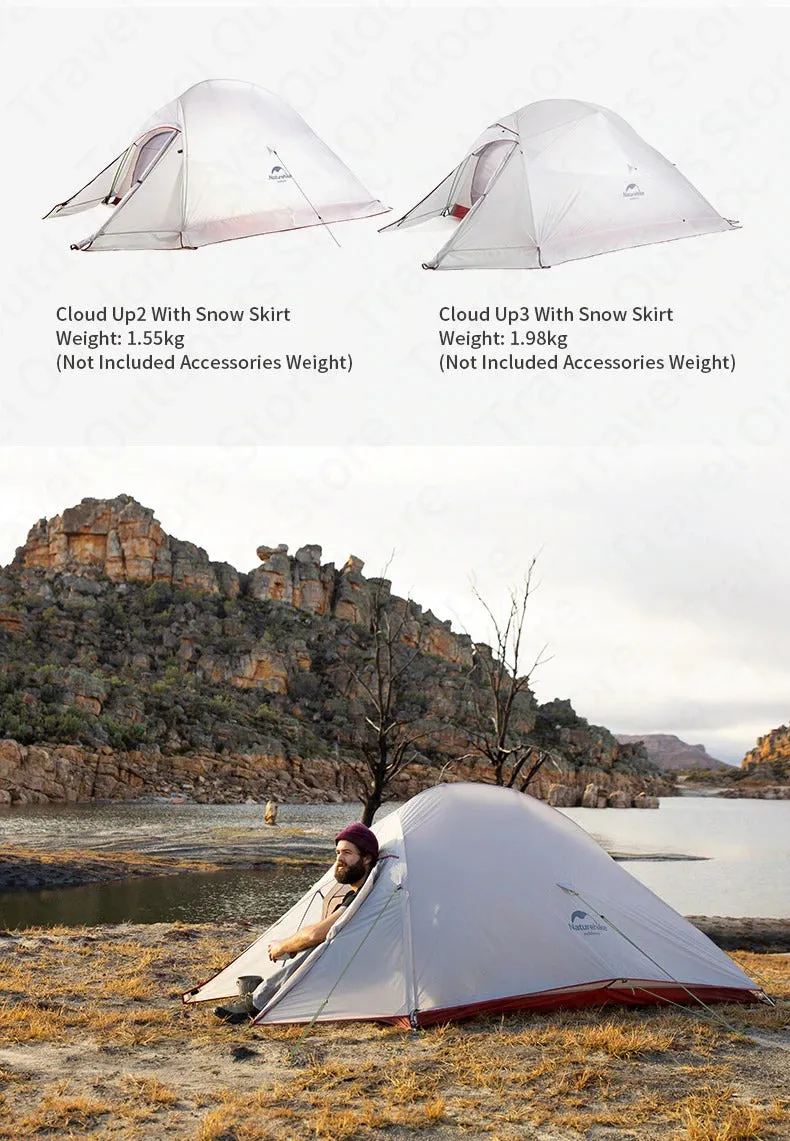 Naturehike Cloud Up Series 1 2 3 Person Tent Outdoor Ultralight Camp Tent with Mat Camping 20D