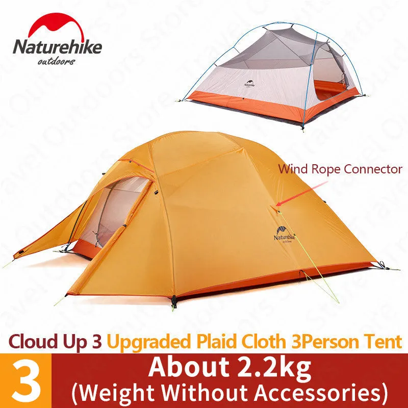 Naturehike Cloud Up Series 1 2 3 Person Tent Outdoor Ultralight Camp Tent with Mat Camping 20D