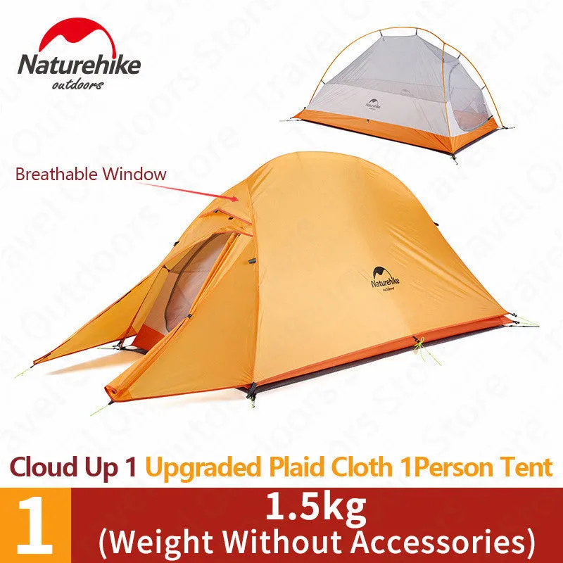 Naturehike Cloud Up Series 1 2 3 Person Tent Outdoor Ultralight Camp Tent with Mat Camping 20D