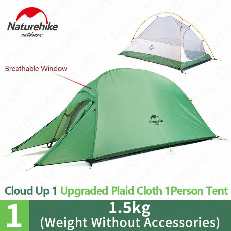 Naturehike Cloud Up Series 1 2 3 Person Tent Outdoor Ultralight Camp Tent with Mat Camping 20D