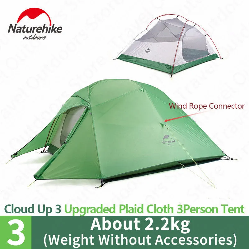 Naturehike Cloud Up Series 1 2 3 Person Tent Outdoor Ultralight Camp Tent with Mat Camping 20D