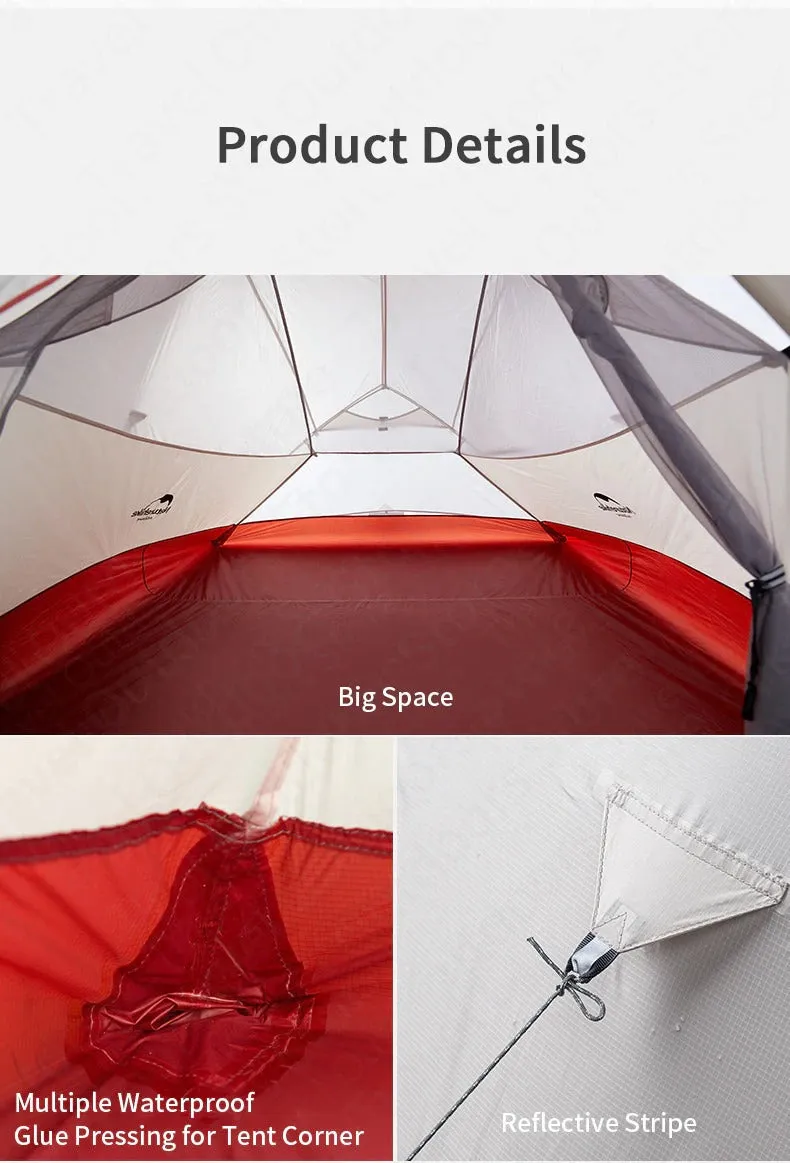Naturehike Cloud Up Series 1 2 3 Person Tent Outdoor Ultralight Camp Tent with Mat Camping 20D