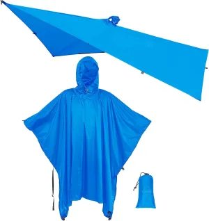 onewind Hooded Rain Poncho, Silnylon Rain Coat Versatile Survival Shelter Waterproof Breathable Lightweight Poncho