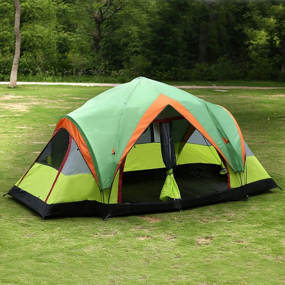 Outdoor Picnic Camping Tent with 2-Rooms Automatic Pop-up Quick Open Double-Layers Tent Suitable for 5~8 Persons Drop Shipping