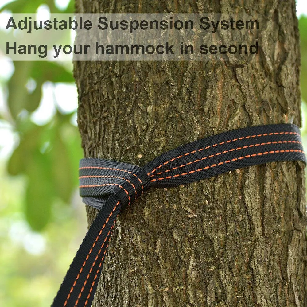 Portable Double Person Canvas Hammock Outdoor Camping Garden Beach Travel Swing