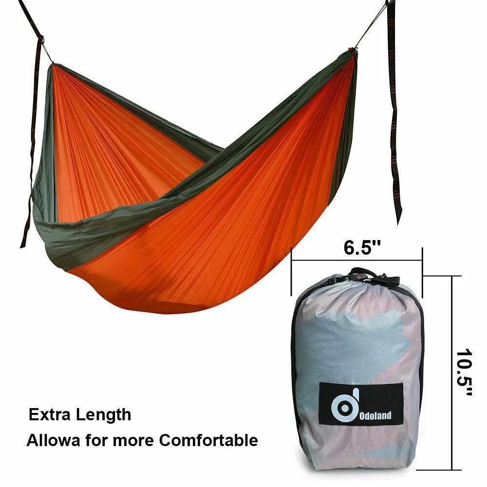 Portable Double Person Canvas Hammock Outdoor Camping Garden Beach Travel Swing