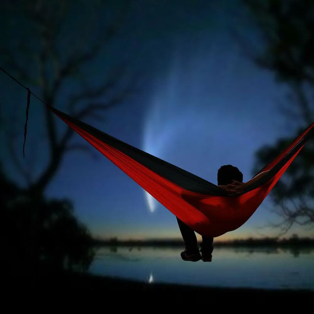Portable Double Person Canvas Hammock Outdoor Camping Garden Beach Travel Swing