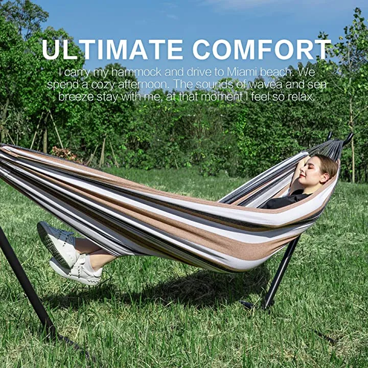 Portable Hammock with Stand for 2 person with Carrying case Outdoor Patio Use