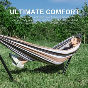 Portable Hammock with Stand for 2 person with Carrying case Outdoor Patio Use