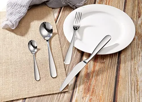 Royal Cuisine Stainless Steel 24 Piece Camping Travel Cutlery Set Tableware with Butter Knife/Teaspoons/Fork Mirror Polished Dishwasher Safe