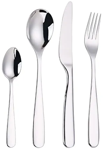 Royal Cuisine Stainless Steel 24 Piece Camping Travel Cutlery Set Tableware with Butter Knife/Teaspoons/Fork Mirror Polished Dishwasher Safe