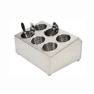 SOGA 18/10 Stainless Steel Commercial Conical Utensils Cutlery Holder with 6 Holes