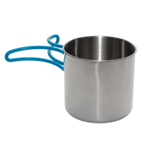 Stainless Steel Mug - 20 Oz With Blue Silicon Handle Cover