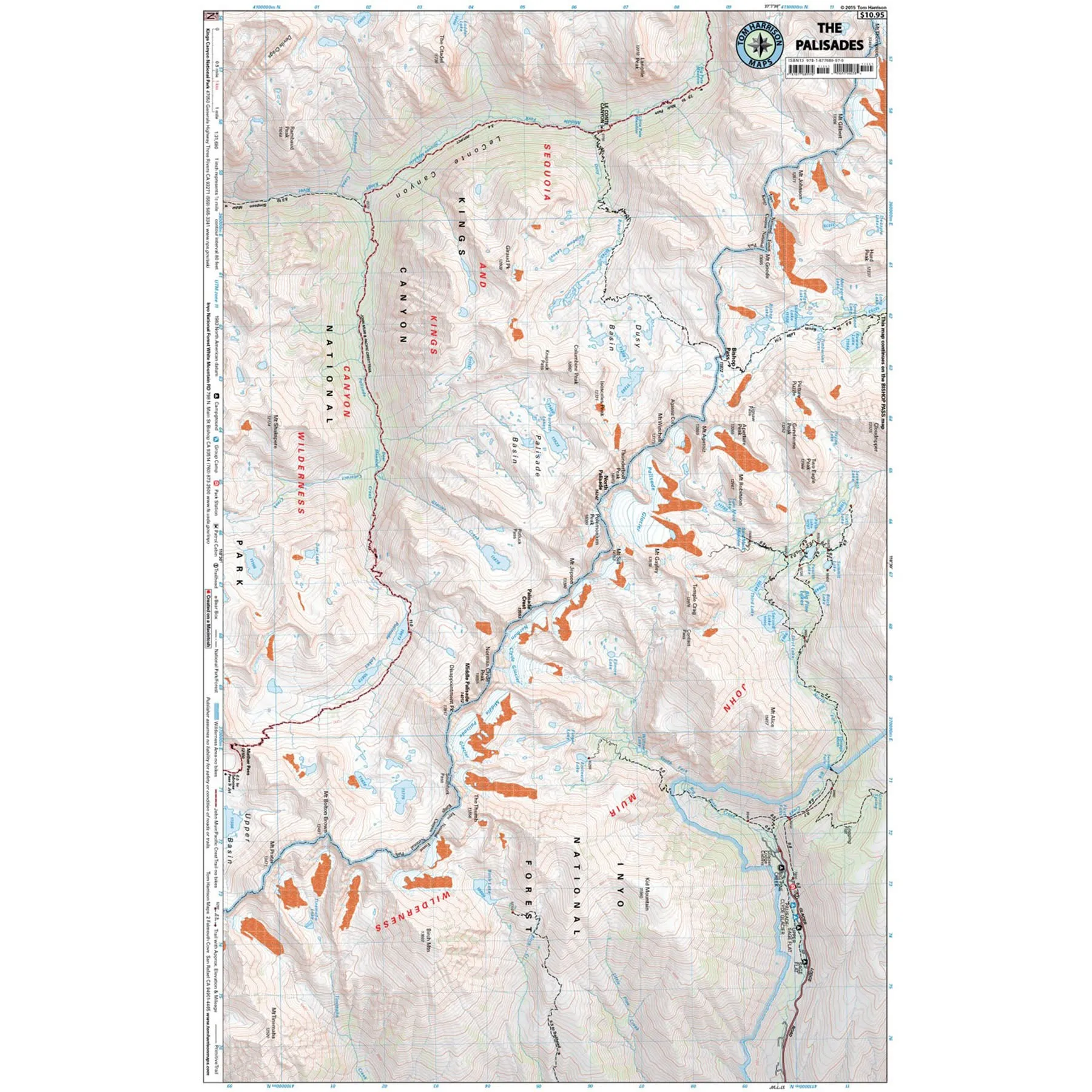 Tom Harrison Palisades Wilderness Trail map