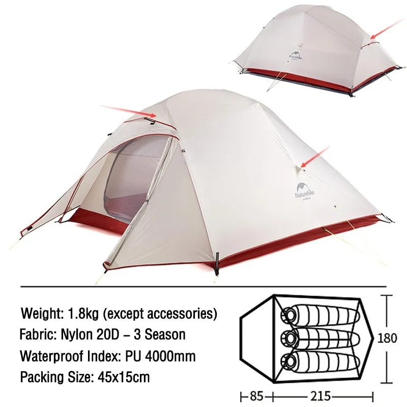 Ultralight 2-3 Person Backpacking Tent for All Seasons