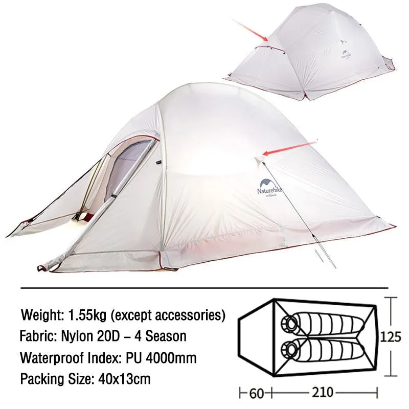 Ultralight 2-3 Person Backpacking Tent for All Seasons